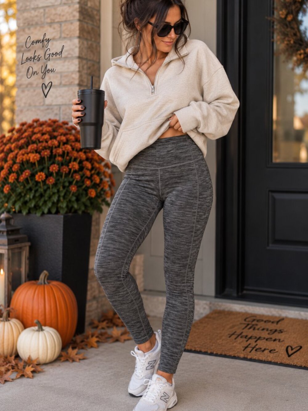 Victoria’s Secret Knockout Gray Space Dye Pocket Leggings Size 4